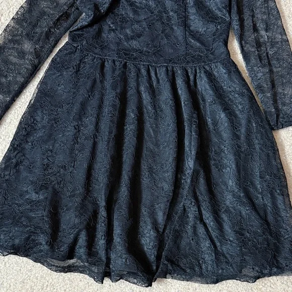 Divided Black Lace Kids Formal Dress - Picture 5 of 6